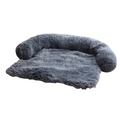 Lit-sofa en peluche ultra-confort avec coussin